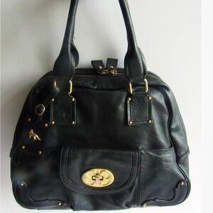 EMMA FOX black leather bowler bag